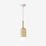 Bild in Gallery-Viewer laden, Iron Pendant Lamp with Ribbed Shade - Cream Style Light for Bedroom