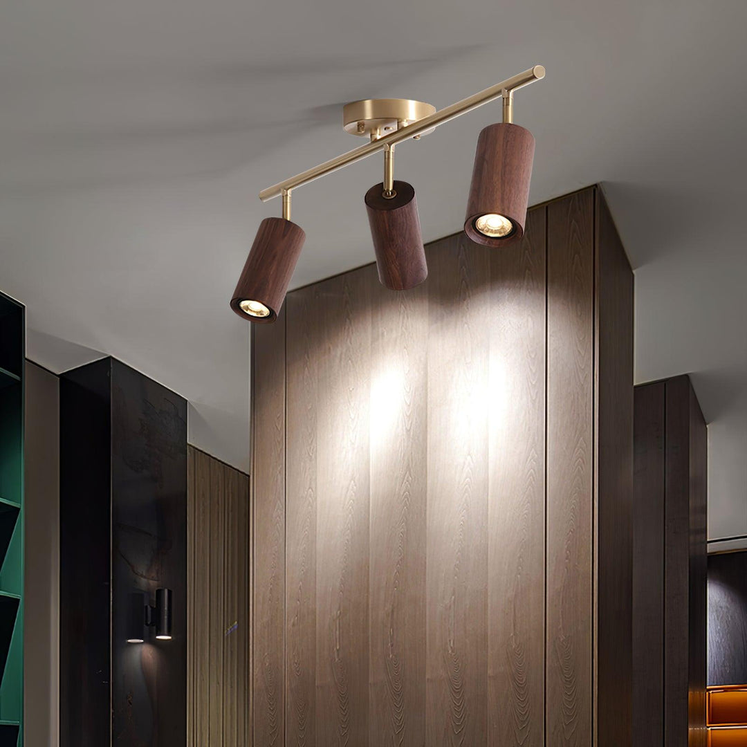 Iluminación de riel de madera Thio