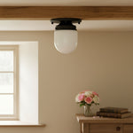 Cargar imagen en el visor de la Galería, Opalume Glass Flush Mount Ceiling and Wall Light - Art Deco Small Globe Fixture
