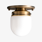 Cargar imagen en el visor de la Galería, Opalume Glass Flush Mount Ceiling and Wall Light - Art Deco Small Globe Fixture
