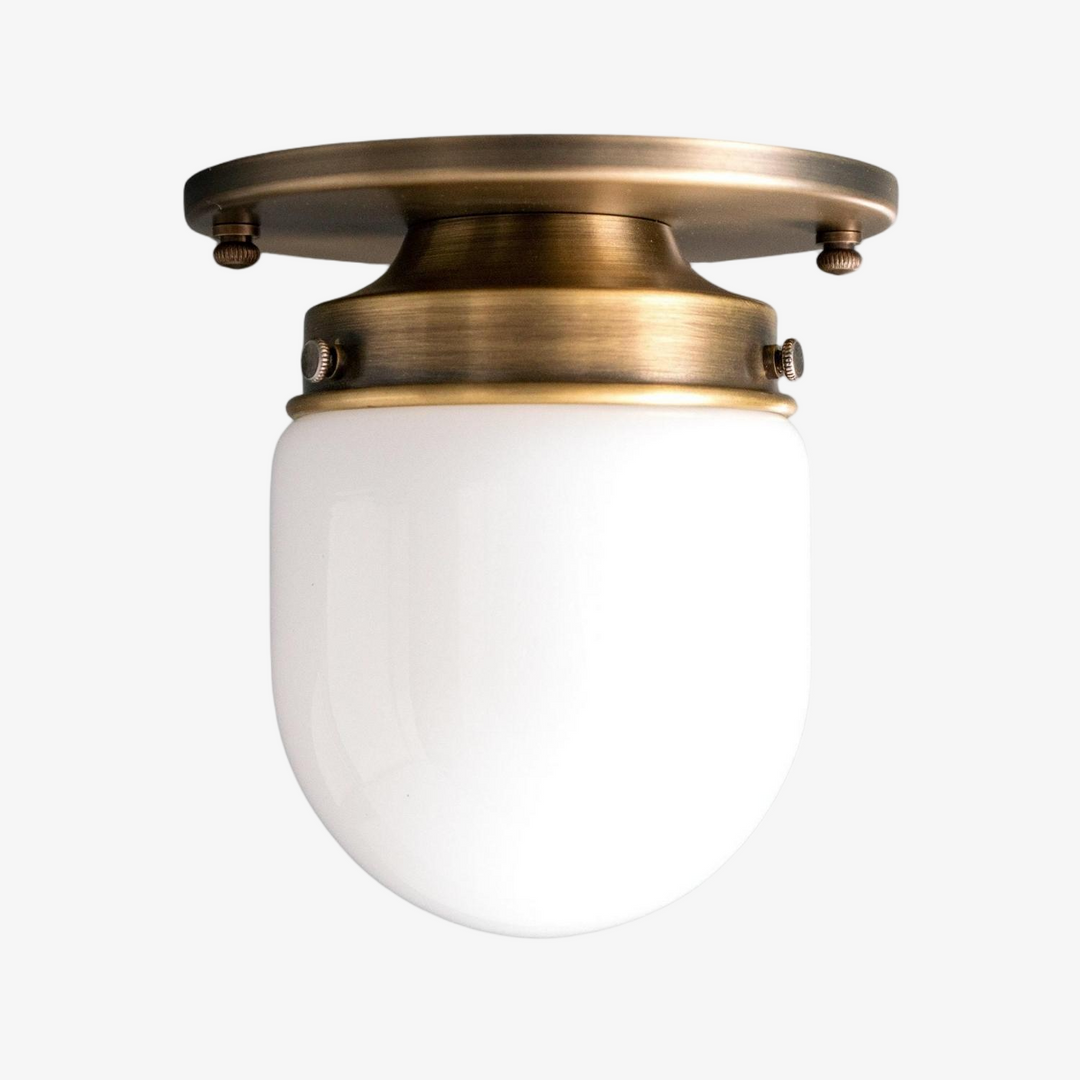 Opalume Glass Flush Mount Ceiling and Wall Light - Art Deco Small Globe Fixture