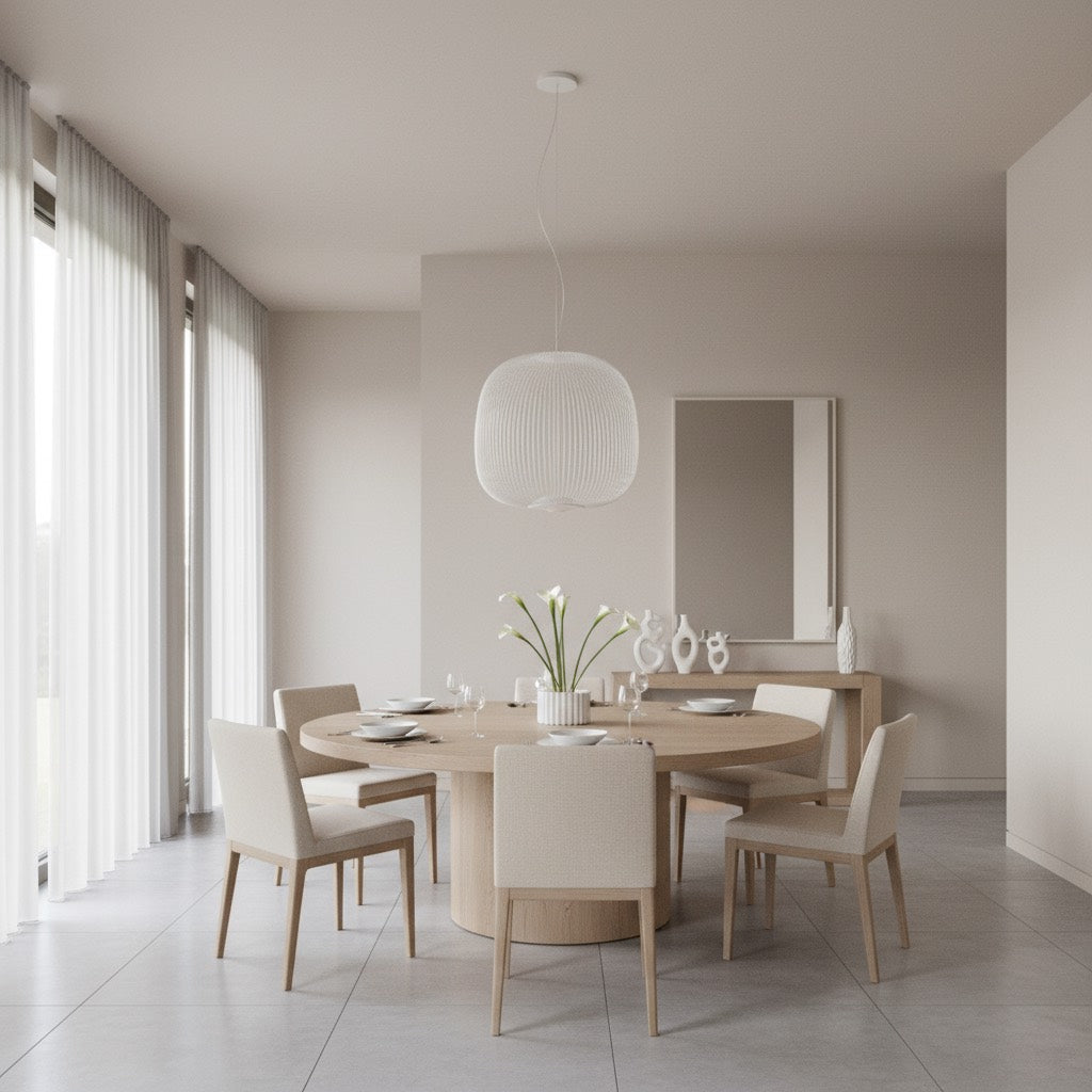 Lámpara de suspensión minimalista Radiloop - Diseño inspirado en farol de metal para comedor N48