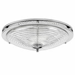 Load image into Gallery viewer, Bauhaus chrome rippled glass flush mount ceiling light on a white background