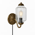 Cargar imagen en el visor de la Galería, Eloise fluted milk-glass plug-in wall sconce