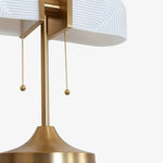 Charger l'image dans la visionneuse de galerie, Lampe de Table en Verre Cannelé Aurebron - Lampe de Table Décorative Moderne à Base Métallique pour Salon