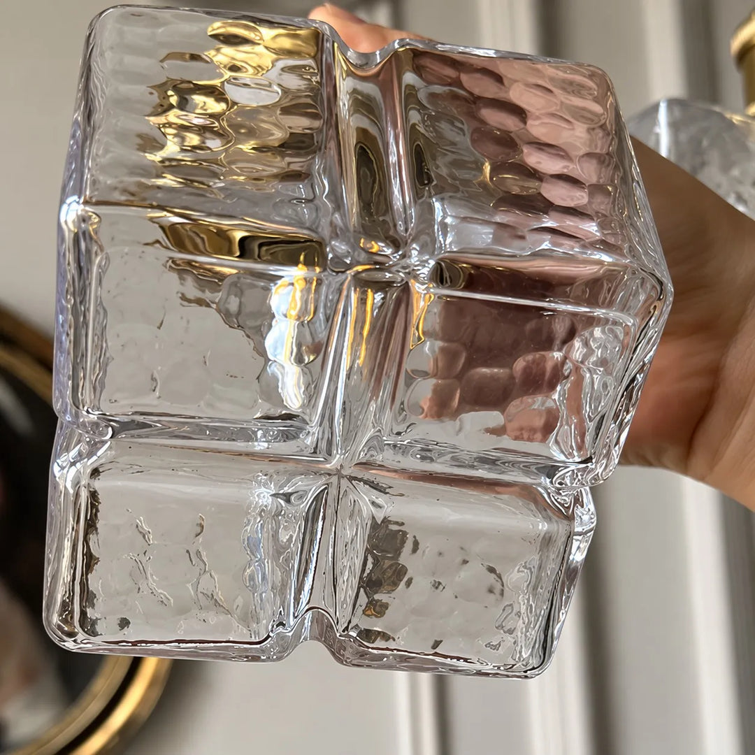 Vintage Sugar-Cube Glass Pendant Lamp