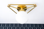 Load image into Gallery viewer, Glorica Glass Geometric Metal Frame Ceiling Light – Modern Art Deco Style Overhead Fixture for Living &amp; Dining
