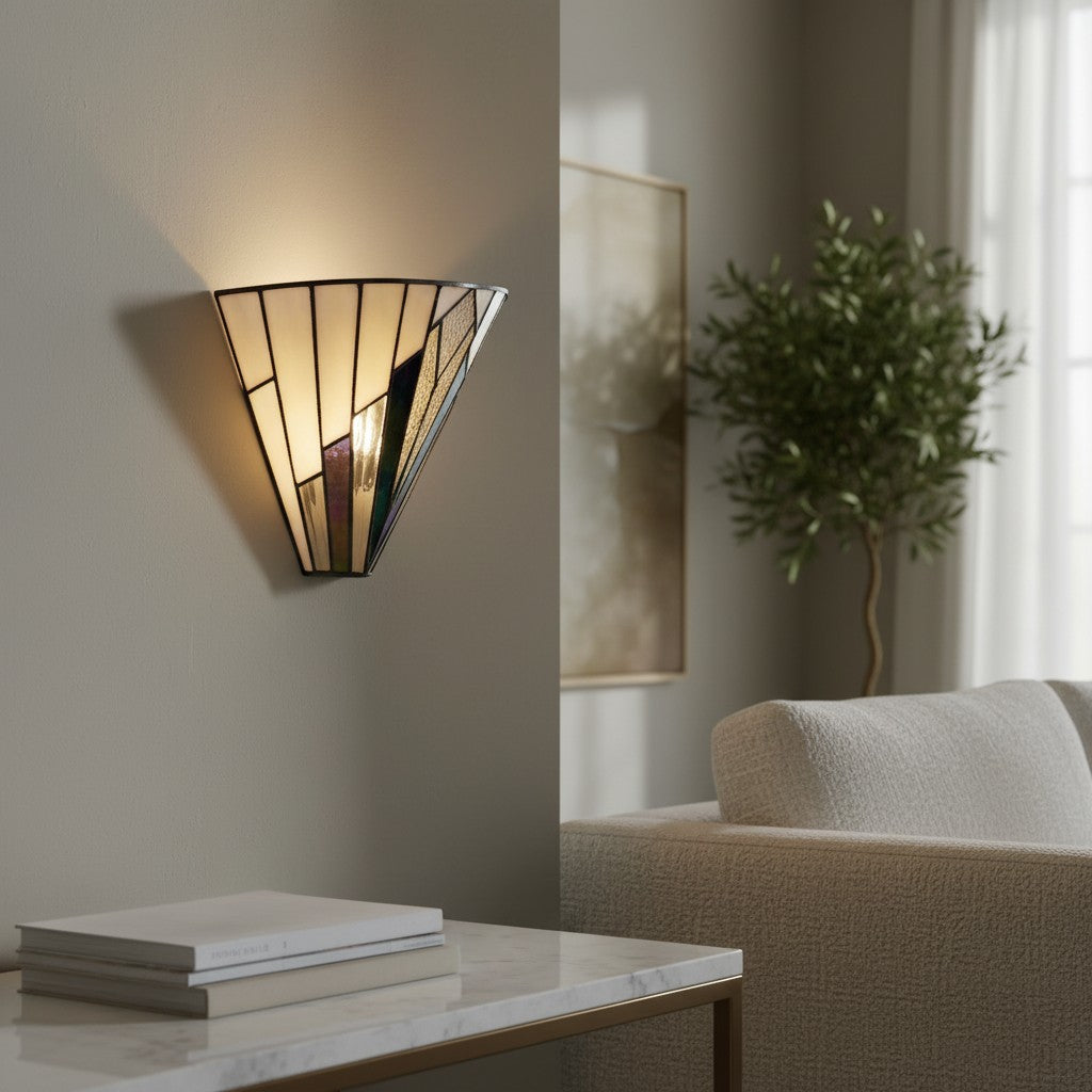 TF Astoria Art Glass Wall Sconce – Handcrafted Vintage Style Accent Lamp for Bedrooms