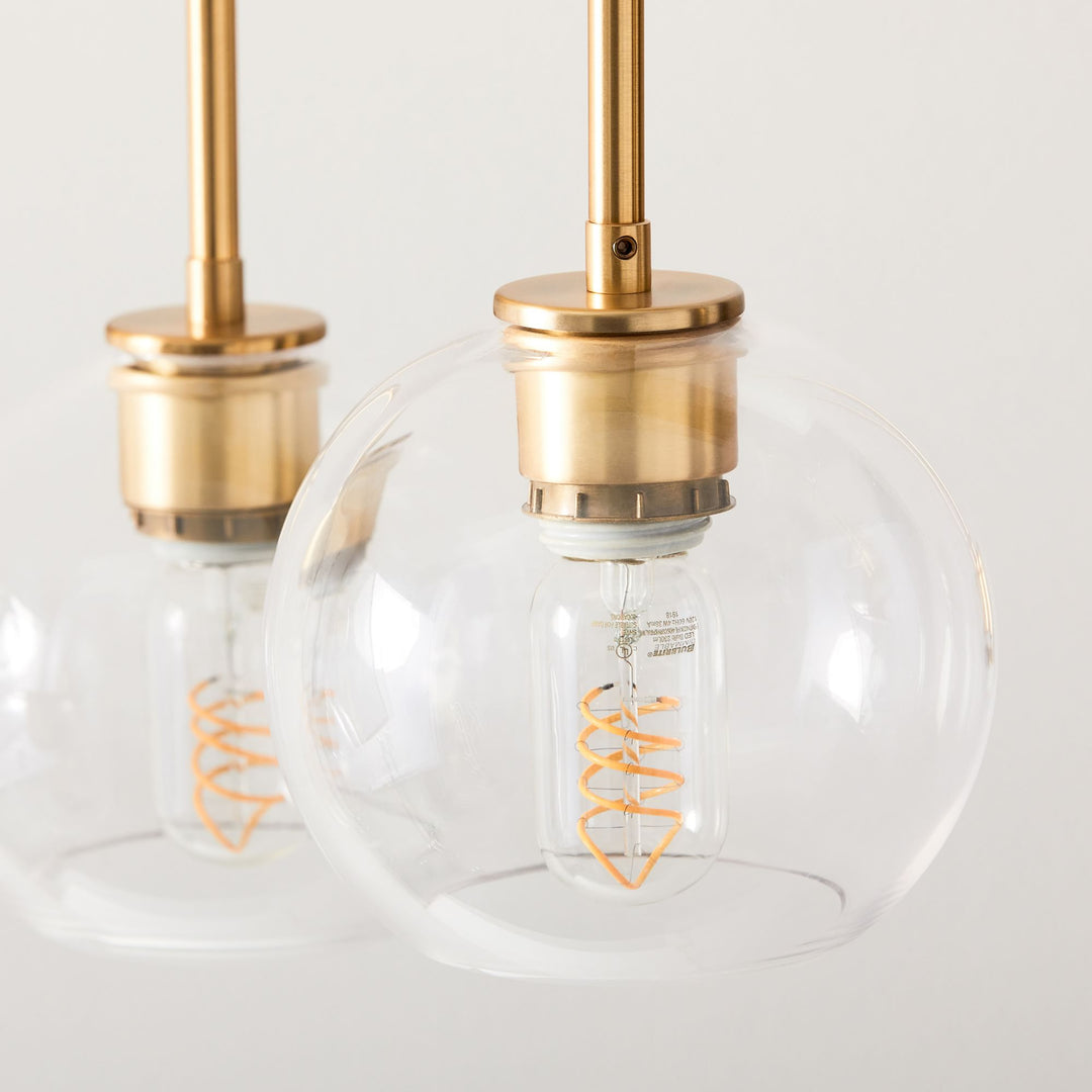 Selvion Eleganter 7-Licht Kugel Kronleuchter – Glas Pendelleuchte