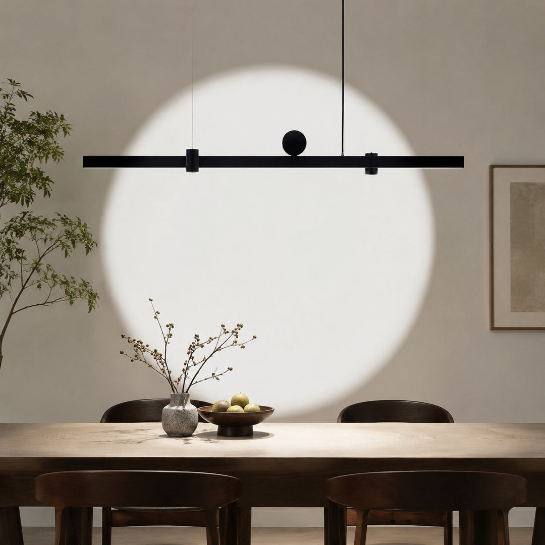 Lámpara colgante lineal para comedor con luz de lavado de pared