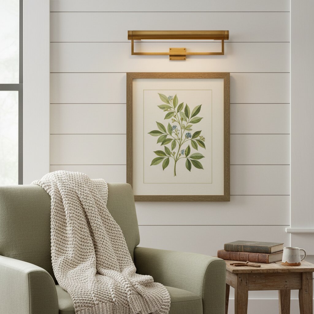 Aurix Bilderleuchte – Schlankes, schmales Design Wandleuchte Metallfinish für Wohnzimmer & Galerien