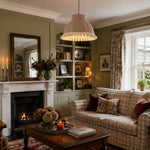 Load image into Gallery viewer, French Cream Pom Pom Fabric Pendant Light