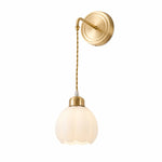 Load image into Gallery viewer, Style A petal shade brass drop cord glass wall sconce