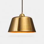 Load image into Gallery viewer, Bright Brass bell pendant lamp on a clean background