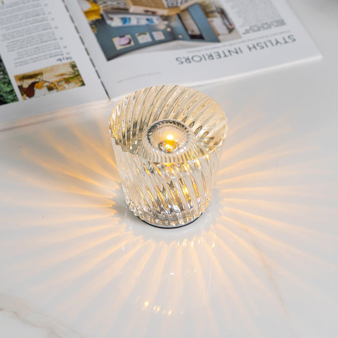 Lampe de table en cristal diamant (batterie intégrée)
