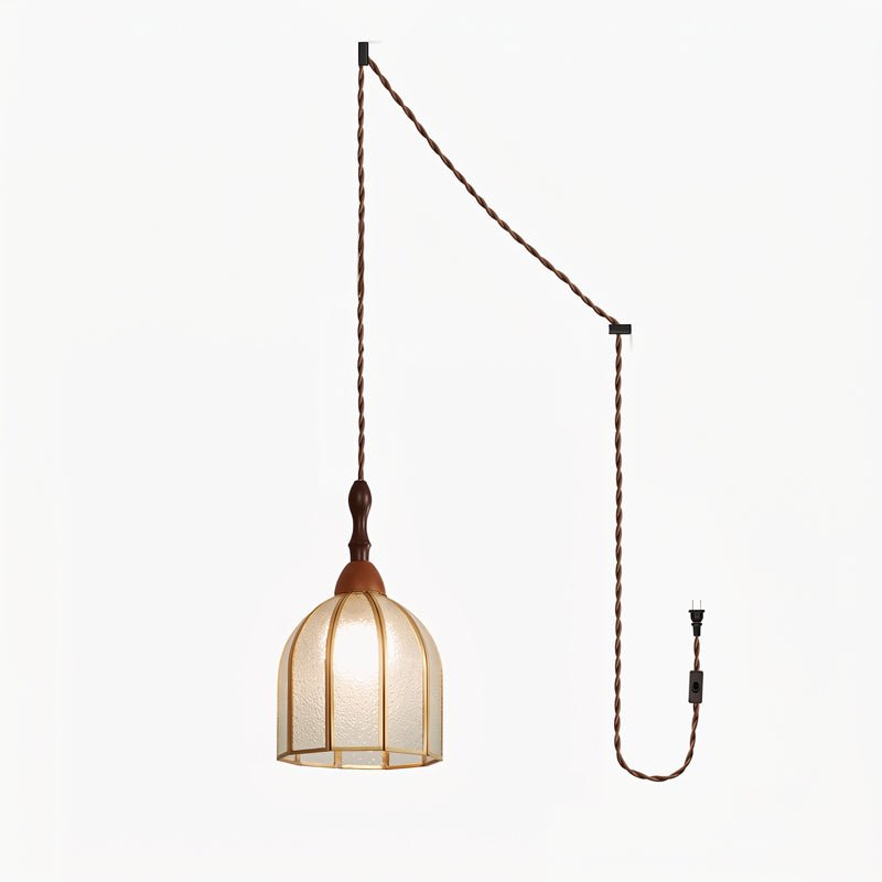 Colorful Decorative Glass Plug-In Swag Pendant