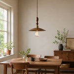 Cargar imagen en el visor de la Galería, Vintage brass pendant above dining table