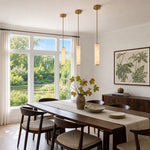 Bild in Gallery-Viewer laden, Nacrelith Capiz Shell Cylinder Brass Pendant Light - Nordic Bedroom Lighting