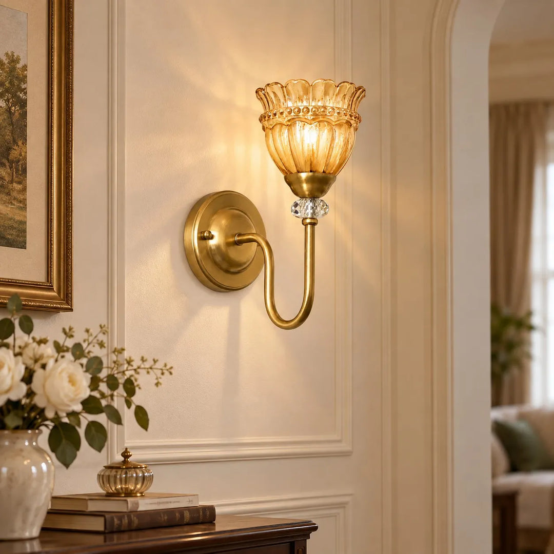 French Jellyfish Glass Bead Wall Lamp