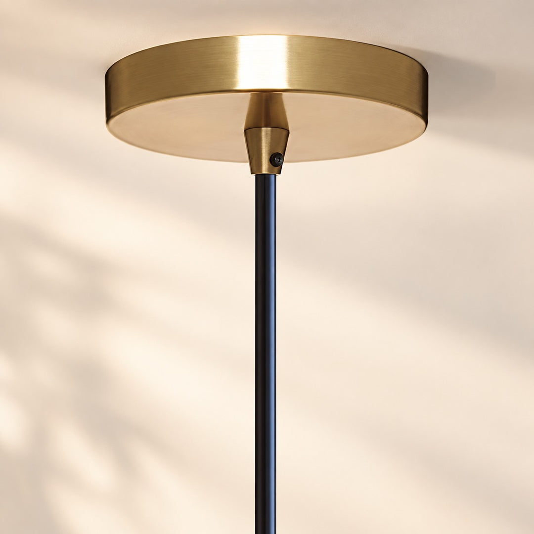 Hand-Blown Clear Glass Globe Pendant Light with Brass Finish