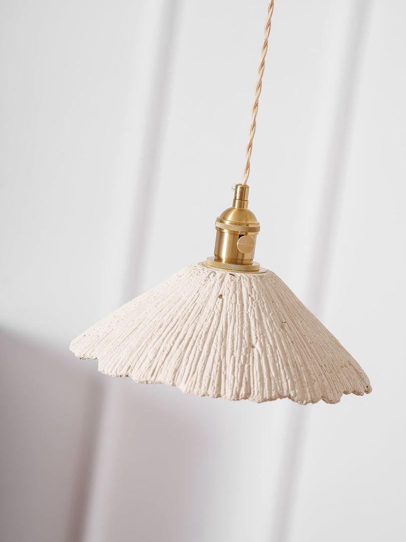 Textured Cement Gold Plug-In Swag Pendant