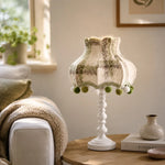 Load image into Gallery viewer, Vintage Check Wool Pom Table Lamp