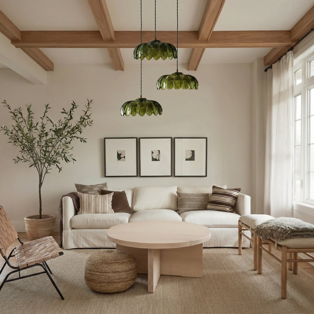 Suspension en Verre Artistique Aridia en Forme de Feuilles de Palmier pour Couloir Cuisine et Salon