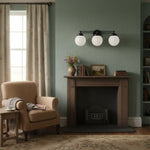 Charger l&#39;image dans la visionneuse de galerie, Glorica Glass Contemporary Vanity Light - 3 Light Globe Bathroom Fixture Opal Glass
