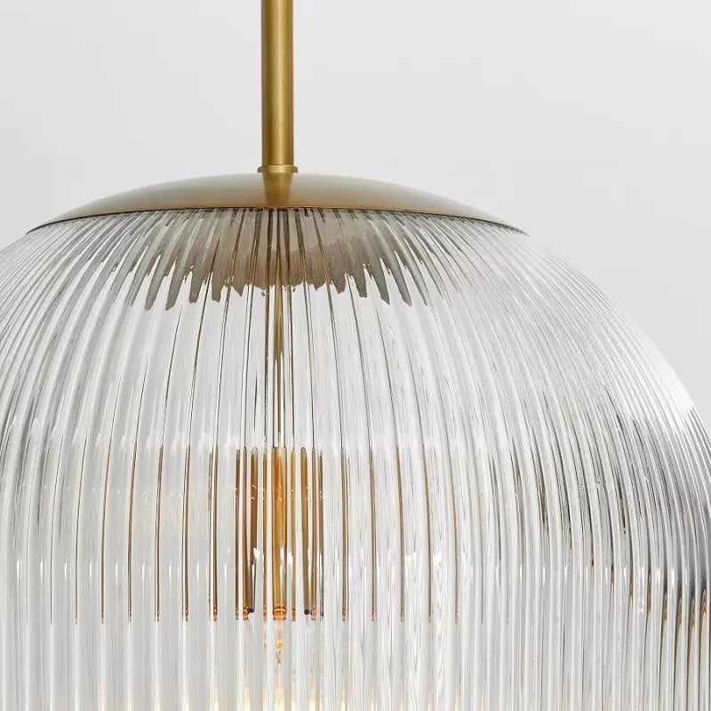 Ribbed Glass Pendant Light – Brass And Glass Pendant Light With Farmhouse Pendant Light Flair