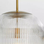 Charger l&#39;image dans la visionneuse de galerie, Suspension en verre strié – Suspension en laiton et verre au style campagnard 
