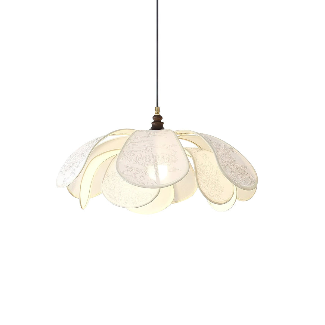 Layered Floral Fabric Plug-In Pendant