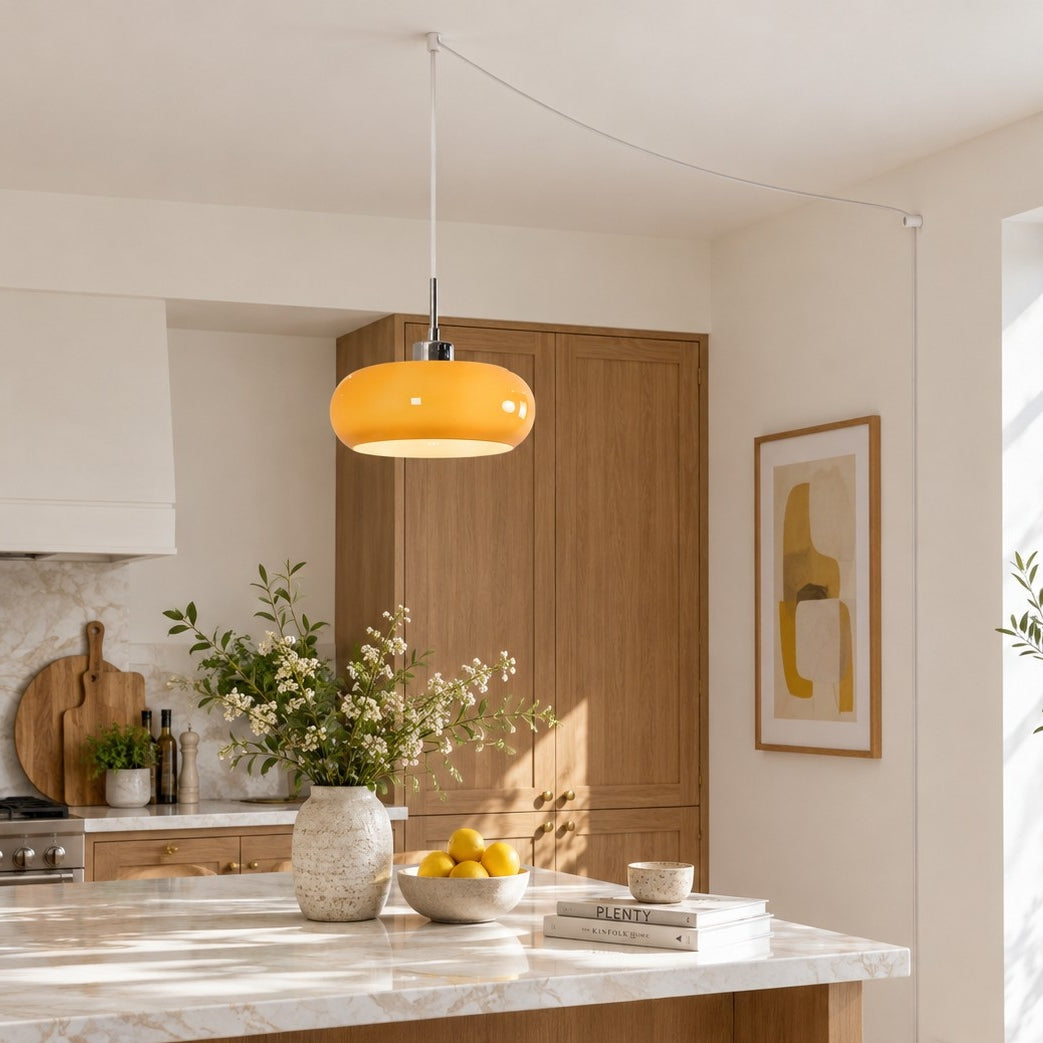 Potivus Sculptural Glass Plug-In Pendant Light