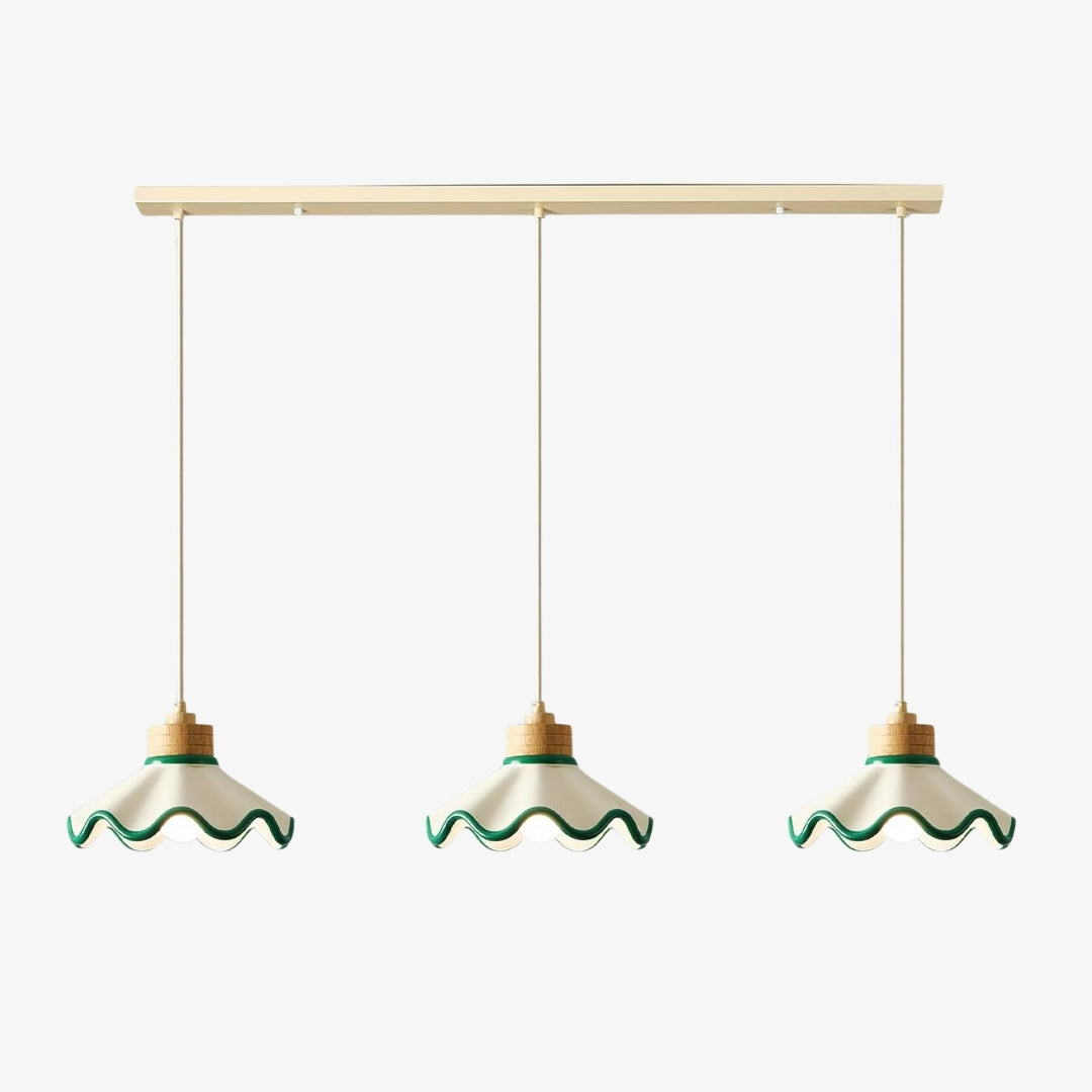 Suspension en résine en forme d'onde Resinova - Résine métallique moderne pour salles à manger et cuisines