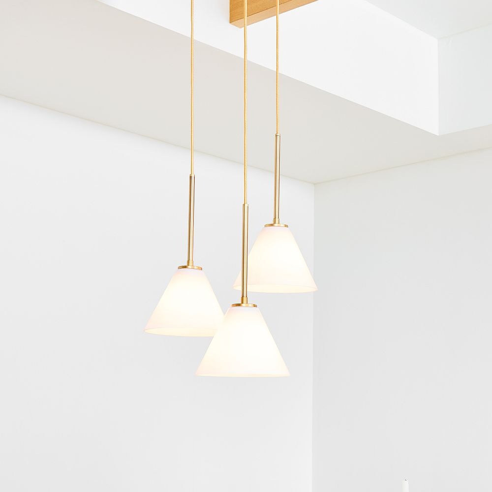 Lustre conique à 3 lumières Conica - Suspension sculpturale en verre de style moderne