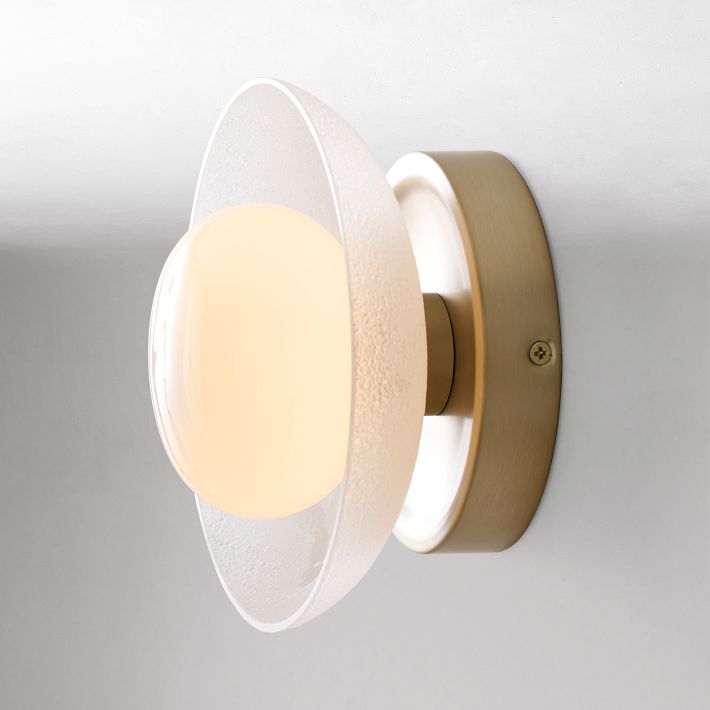 Elorina Bowl Wall Sconce – Elegant Brass And Glass Round Wall Fixture