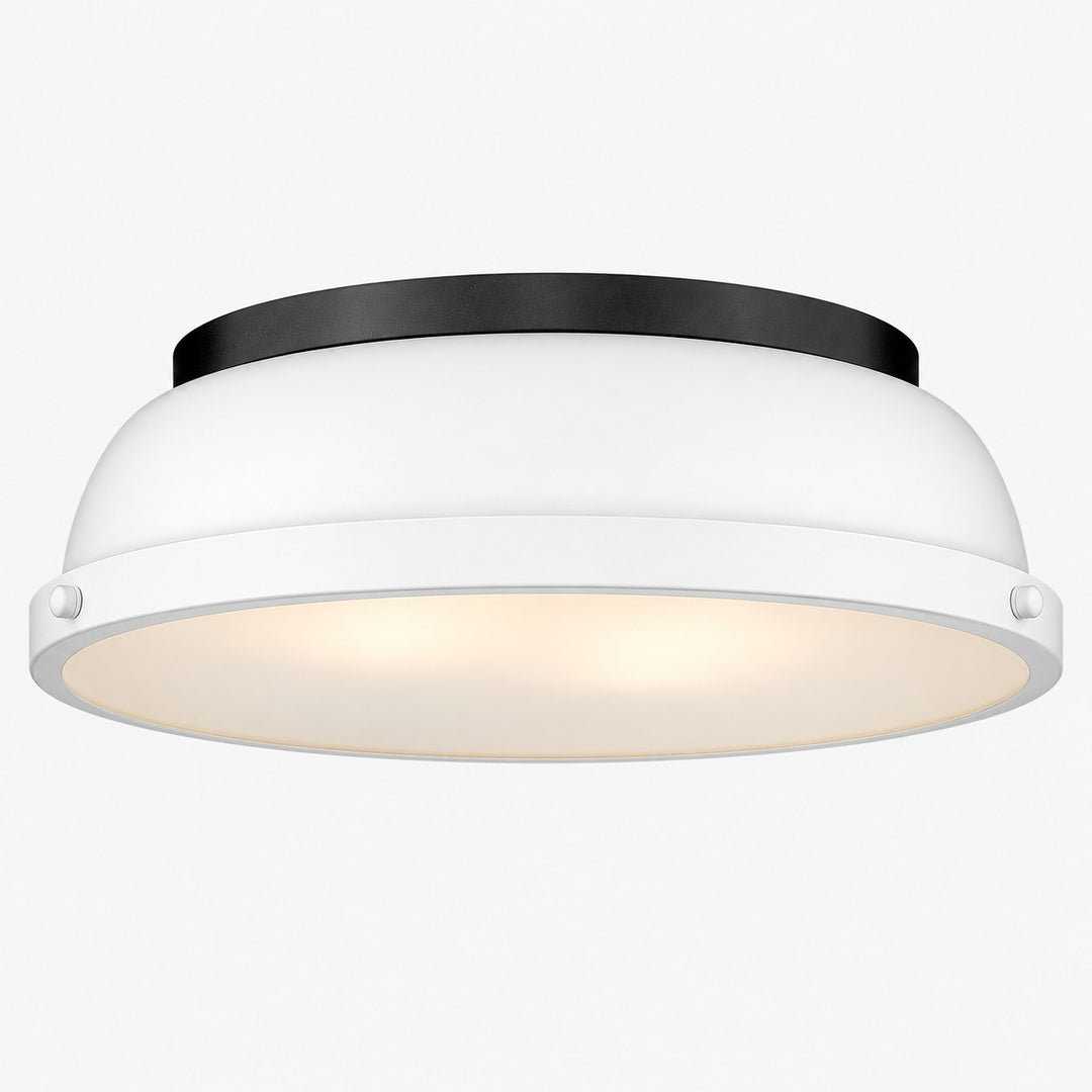 Metal Flush Mount Ceiling Fixture with Frosted Diffuser
