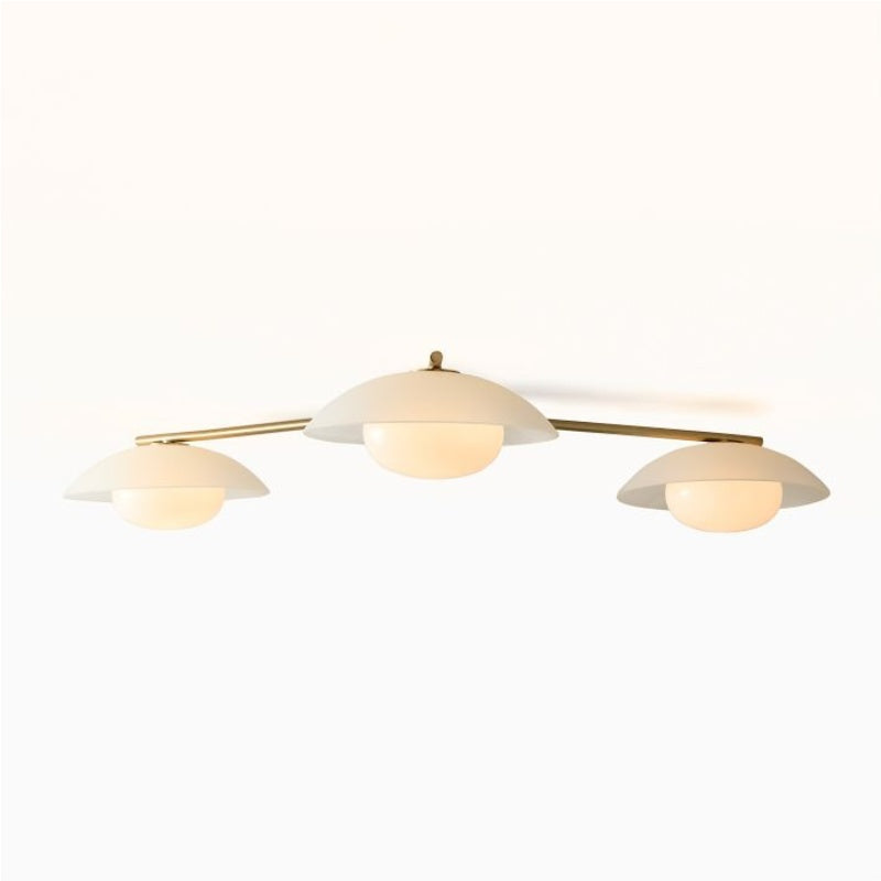 Lámpara de techo empotrada Elorina de 3 luces de vidrio y metal: una elegante luminaria para espacios modernos.