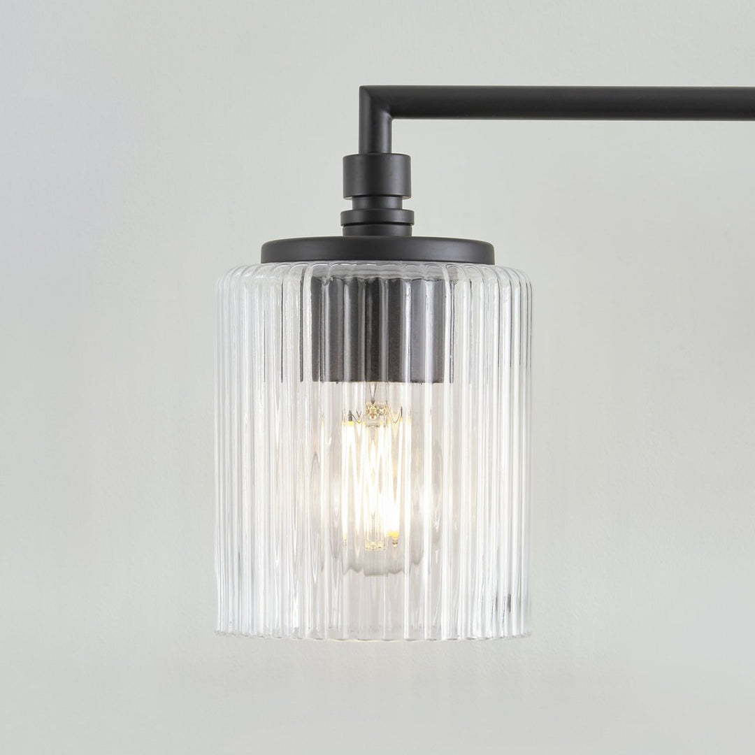 Lirra Dreifach-Glasschirm Schminklicht Schlankes Metall-Design – Badezimmer-Ankleidebeleuchtung