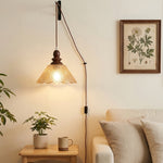 Bild in Gallery-Viewer laden, Natural Wood And Glass Plug-In Pendant
