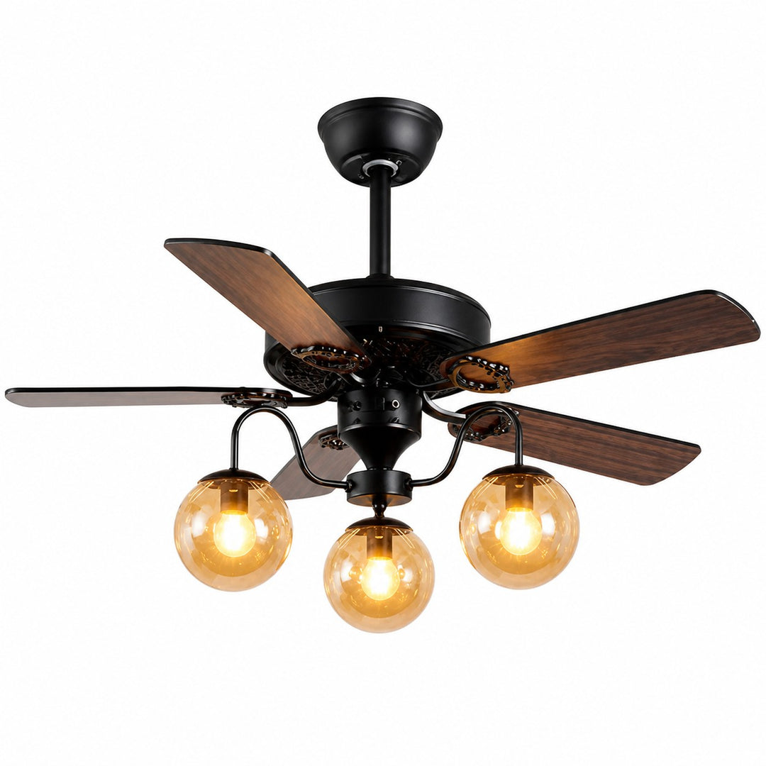 Rustic Wood Ceiling Fan with Light