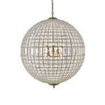 Charger l&#39;image dans la visionneuse de galerie, Lustre globe en cristal vintage luxueux avec finition en laiton antique
