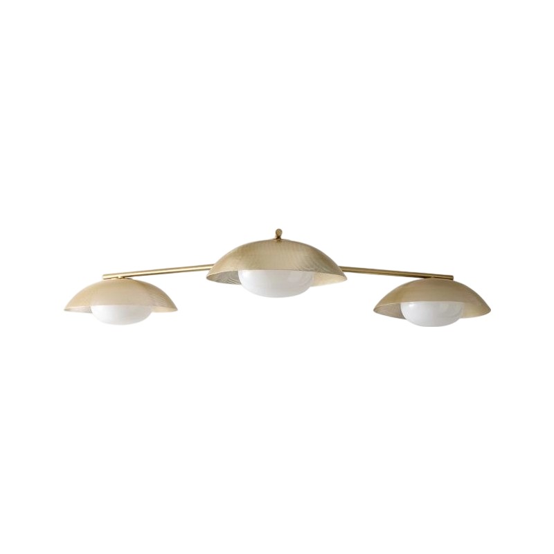 Lámpara de techo empotrada Elorina de 3 luces de vidrio y metal: una elegante luminaria para espacios modernos.
