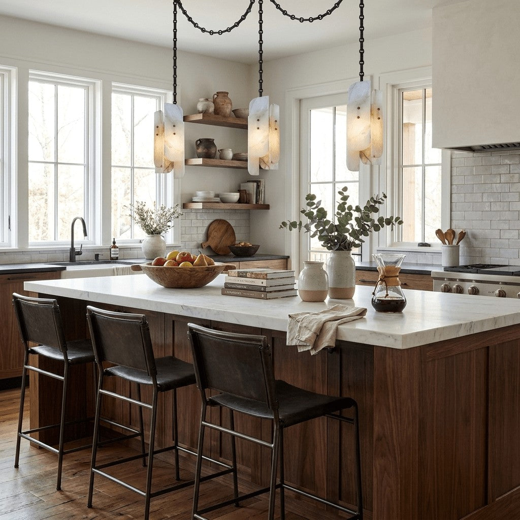 Frosted Cylinder Shade Chain Hardwired Chandelier