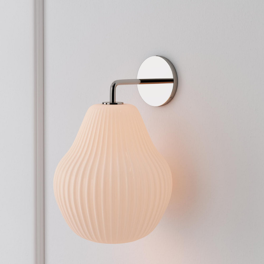 Aplique de pared Rivrona de vidrio estriado - Lámpara de tocador moderna de vidrio esmerilado