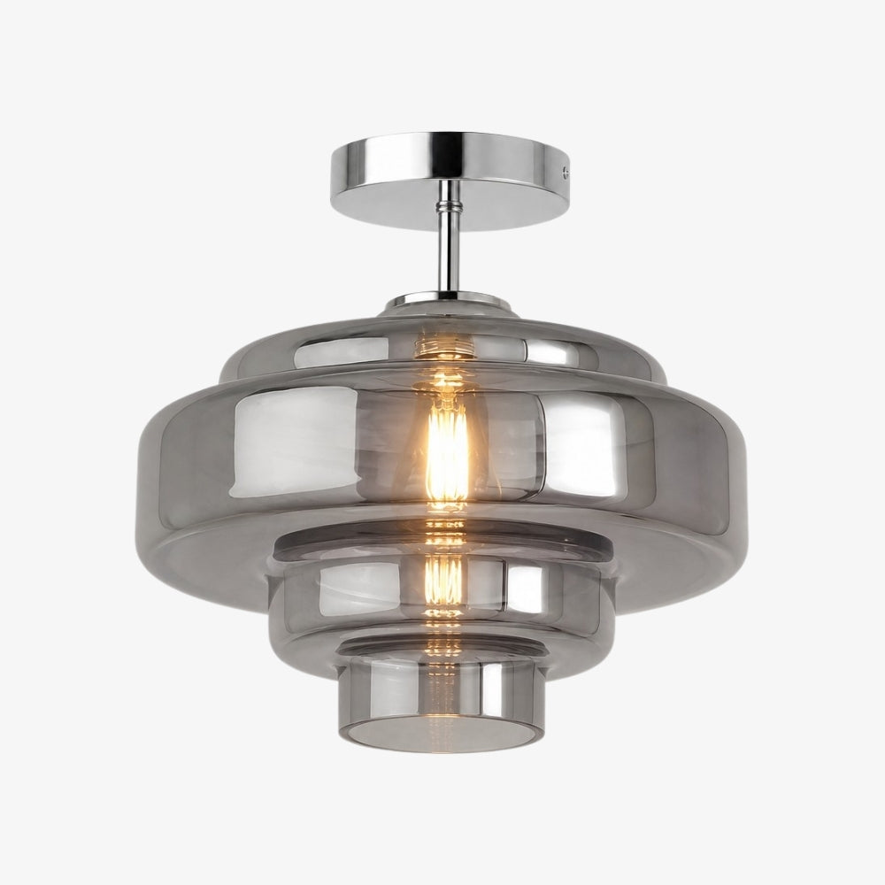 Koloro Glass Ceiling Light — Layered Rounded Design Lampshade for Hallway or Cloakroom