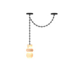 Bild in Gallery-Viewer laden, Black Metal Alabaster Chain Swag Chandelier