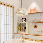 Charger l'image dans la visionneuse de galerie, Handwoven Rattan Dome Swag Pendant