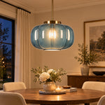 Charger l'image dans la visionneuse de galerie, Ribbed Glass Single-Light Dome Pendant Light