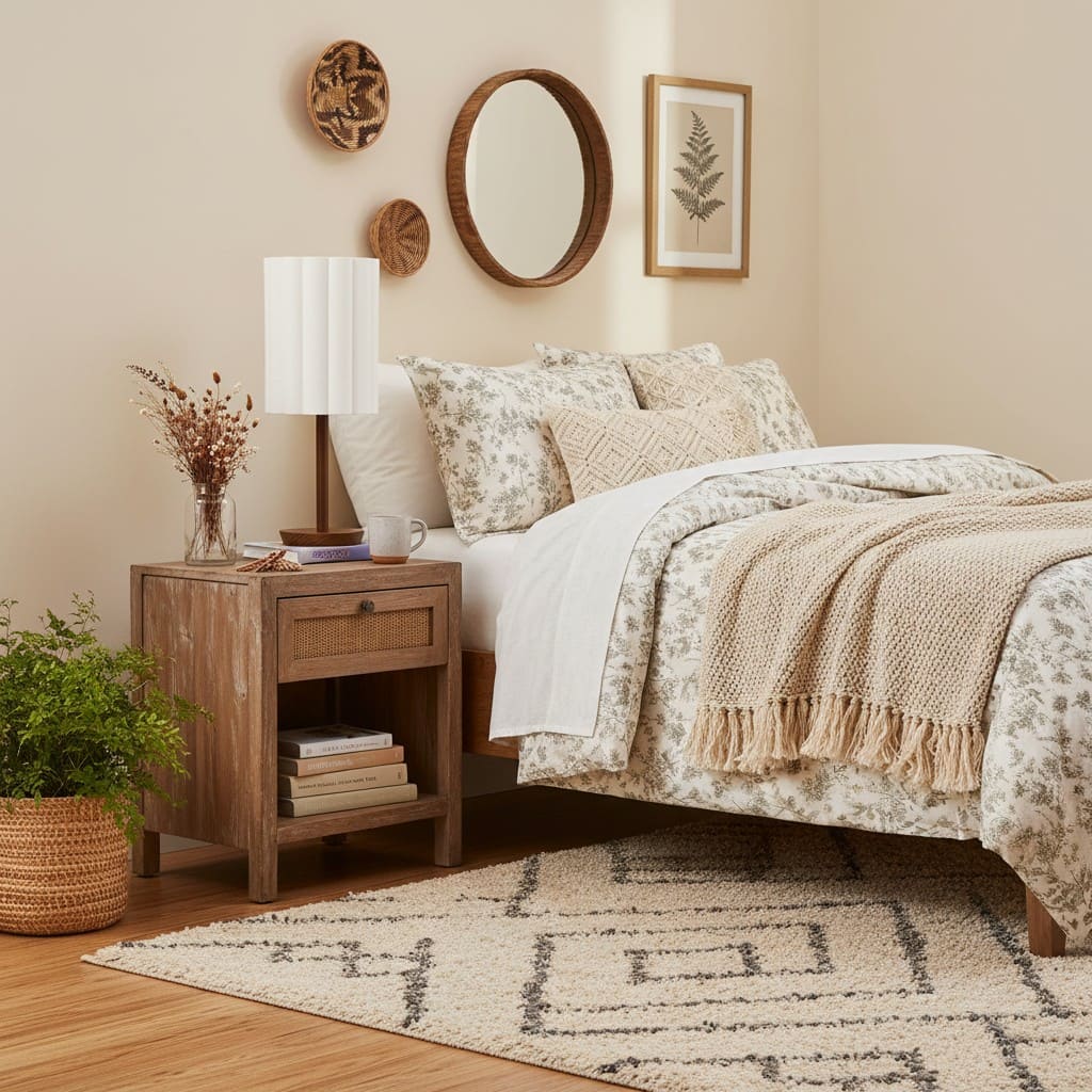 Linbron Wood Base Modern Lamp – Diffused Lighting for Open Living Spaces and Home Offices