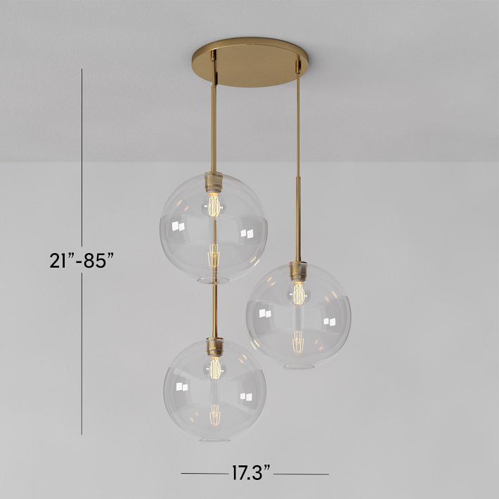 Lámpara de araña minimalista de cristal Selvion: luminaria escultural de vidrio artesanal